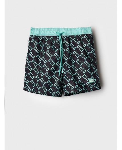 Шорты текстильные плавательные для мальчиков, средней длины light green, double black