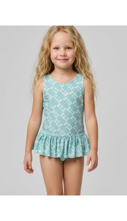 Купальник трикотажный для девочек white, light green