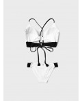 Купальный костюм трикотажный для женщин milk, black