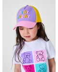 Кепка текстильная для девочек lilac, pink, yellow