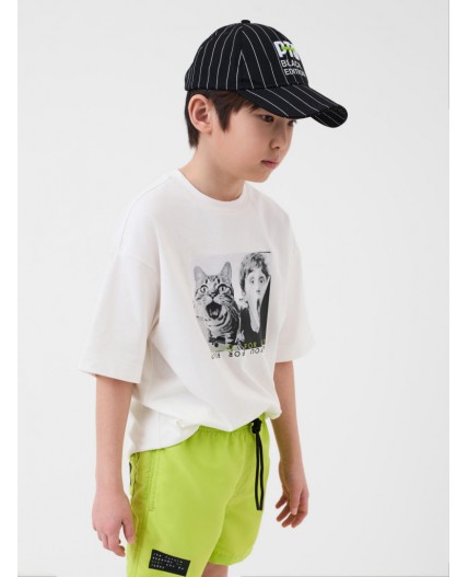 Кепка текстильная для мальчиков white, black