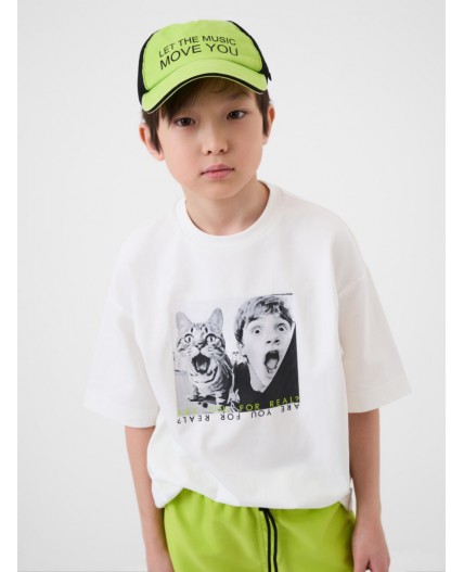 Кепка текстильная джинсовая для мальчиков black, light green