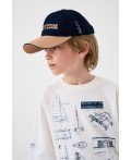 Кепка текстильная для мальчиков dark blue, beige