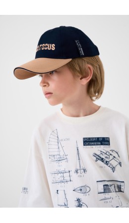 Кепка текстильная для мальчиков dark blue, beige