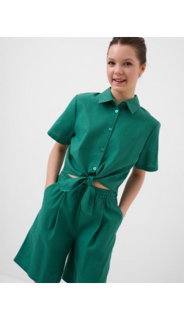 Комплект текстильный для девочек: рубашка, шорты green