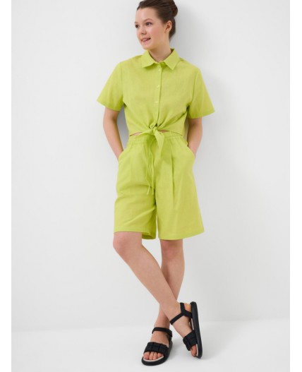 Комплект текстильный для девочек: рубашка, шорты light green