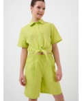 Комплект текстильный для девочек: рубашка, шорты light green