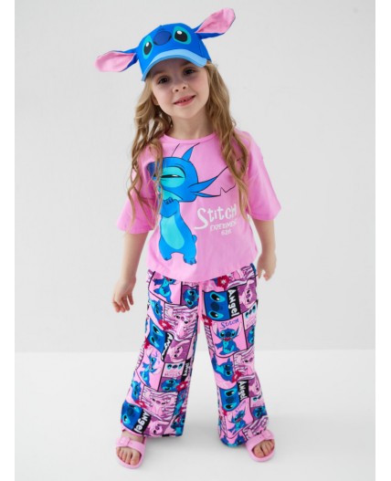 Кепка текстильная для девочек blue, light blue, pale pink