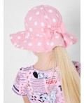 Панама текстильная для девочек pale pink, white
