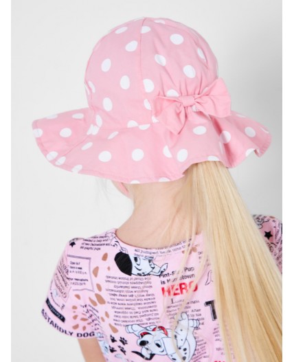 Панама текстильная для девочек pale pink, white