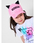 Кепка текстильная для девочек black, white, pink