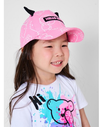 Кепка текстильная для девочек black, white, pink