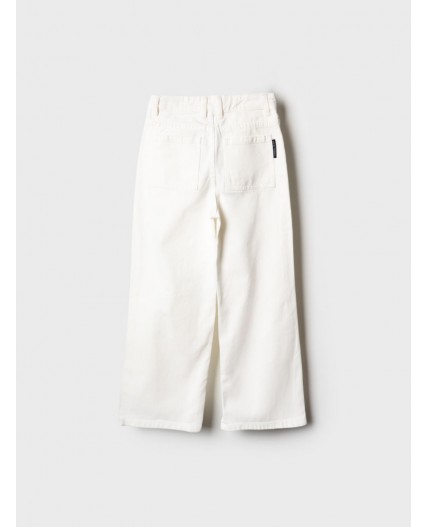 Брюки текстильные джинсовые для девочек white