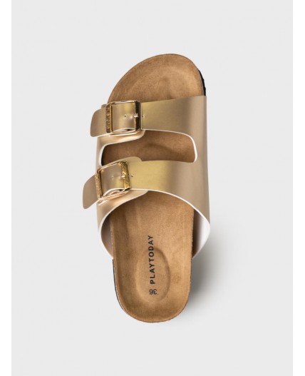 Туфли открытые для девочек золотой