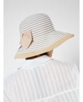 Шляпа текстильная для женщин beige, white