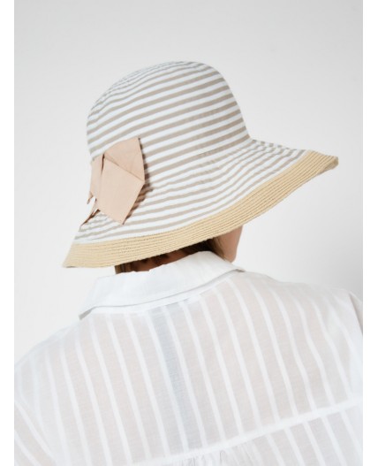 Шляпа текстильная для женщин beige, white