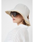 Шляпа текстильная для женщин beige, white