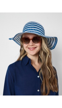 Шляпа соломенная для женщин blue, white