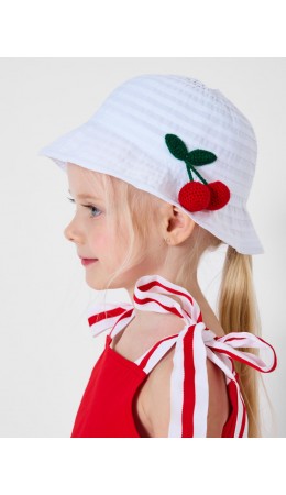 Шляпа текстильная для девочек white