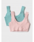 Топ (бра) трикотажный для девочек, 2 шт в комплекте green, pale pink