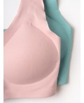 Топ (бра) трикотажный для девочек, 2 шт в комплекте green, pale pink