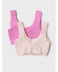 Топ (бра) трикотажный для девочек, 2 шт в комплекте pink, beige