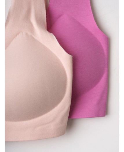 Топ (бра) трикотажный для девочек, 2 шт в комплекте pink, beige