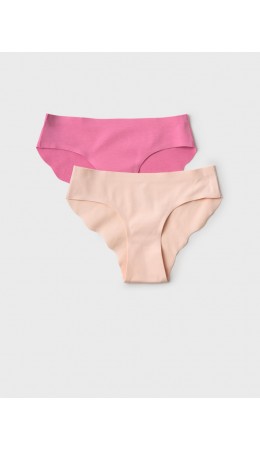 Трусы трикотажные для девочек, 2 шт в комплекте pink, beige