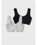 Топ (бра) трикотажный для девочек, 2 шт в комплекте grey, black
