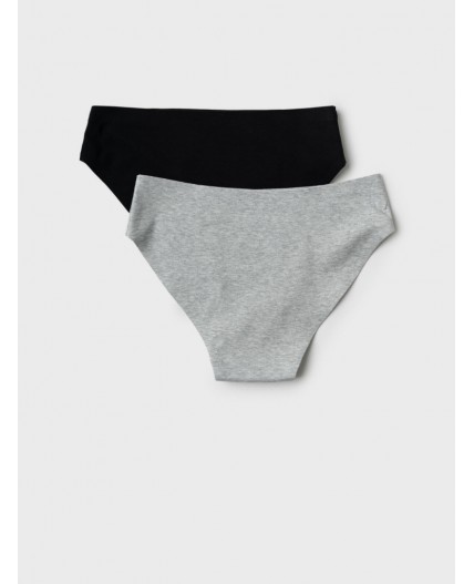 Трусы трикотажные для девочек, 2 шт в комплекте light grey, black
