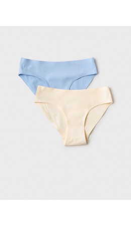 Трусы трикотажные для девочек, 2 шт в комплекте milk, light blue