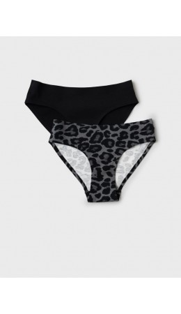 Трусы трикотажные для девочек, 2 шт в комплекте черный,серый