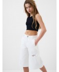 Шорты текстильные джинсовые для девочек white