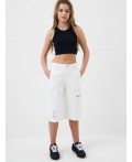 Шорты текстильные джинсовые для девочек white