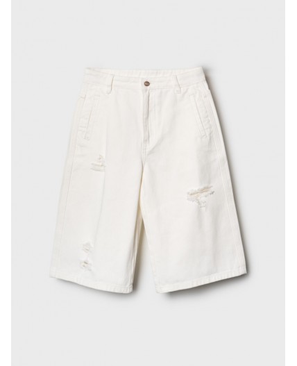Шорты текстильные джинсовые для девочек white