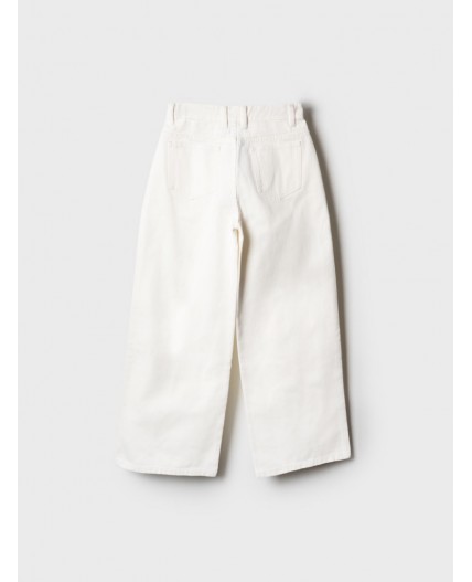 Брюки текстильные джинсовые для девочек white