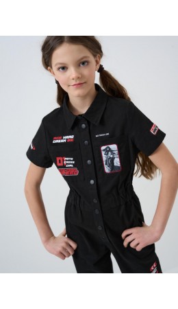 Комбинезон текстильный для девочек black