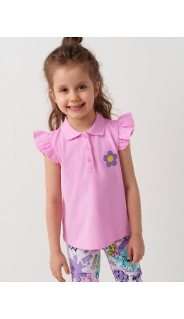 Джемпер трикотажный с воротником поло для девочек pink