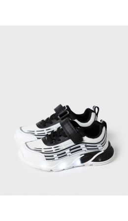 Полуботинки для мальчиков белый,черный