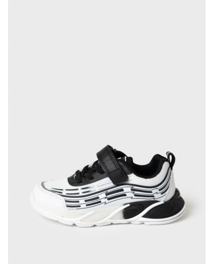 Полуботинки для мальчиков белый,черный