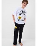 Комплект трикотажный для мальчиков: фуфайка (футболка), брюки white, black