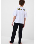 Комплект трикотажный для мальчиков: фуфайка (футболка), брюки white, black