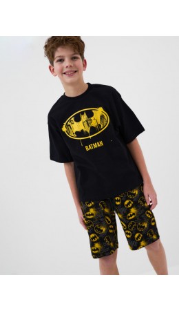 Комплект трикотажный для мальчиков: фуфайка (футболка), шорты black, yellow, dark grеy