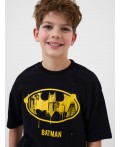 Комплект трикотажный для мальчиков: фуфайка (футболка), шорты black, yellow, dark grеy