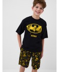 Комплект трикотажный для мальчиков: фуфайка (футболка), шорты black, yellow, dark grеy