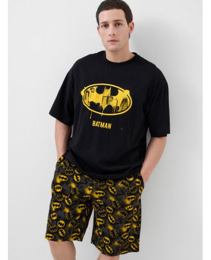 Комплект трикотажный для мужчин: фуфайка (футболка), шорты black, yellow, dark grеy