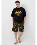 Комплект трикотажный для мужчин: фуфайка (футболка), шорты black, yellow, dark grеy