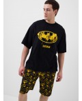 Комплект трикотажный для мужчин: фуфайка (футболка), шорты black, yellow, dark grеy
