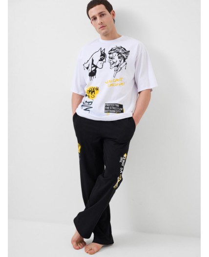 Комплект трикотажный для мужчин: фуфайка (футболка), брюки white, black