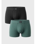 Трусы трикотажные мужские - боксеры, 2 шт в комплекте light green, grey